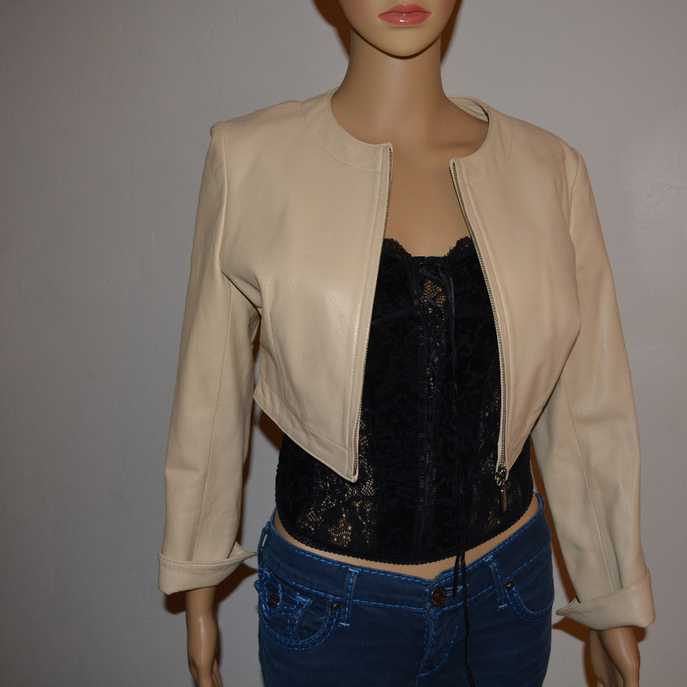 Leather bolero jacket